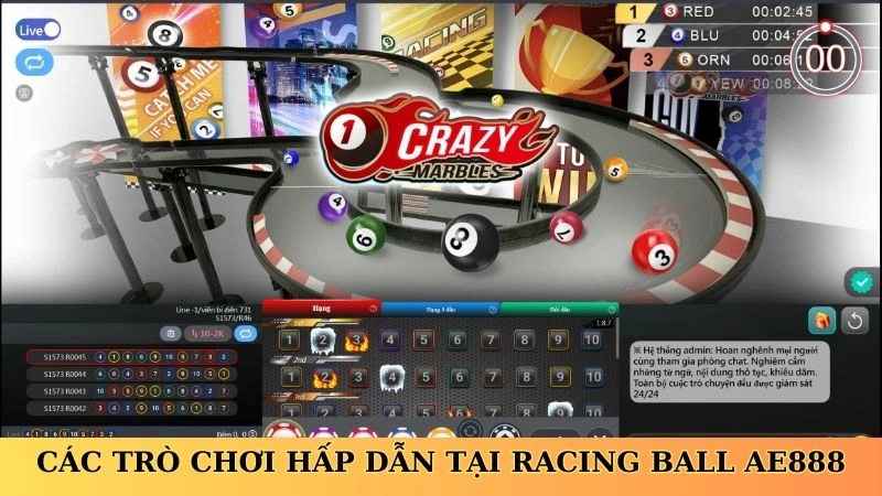 Các trò chơi hấp dẫn tại Racing Ball AE888