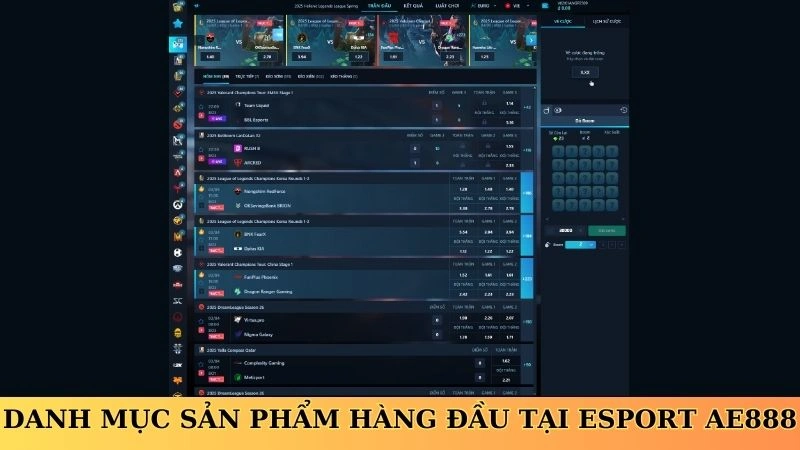 Danh mục sản phẩm hàng đầu tại Esport AE888