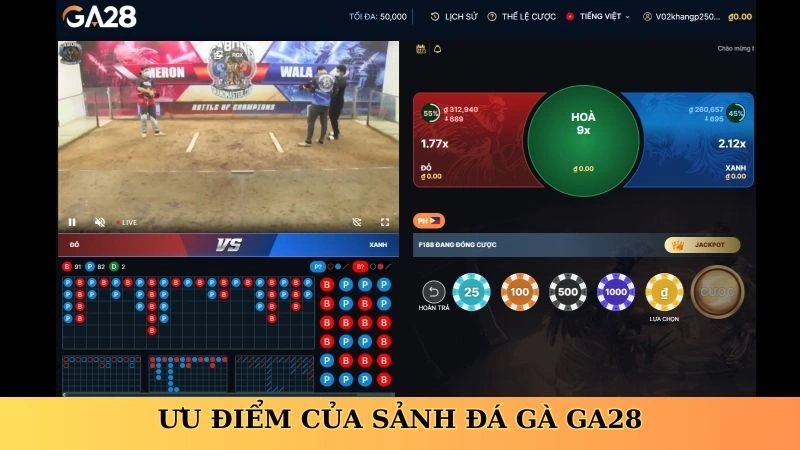 Ưu điểm của sảnh đá gà GA28
